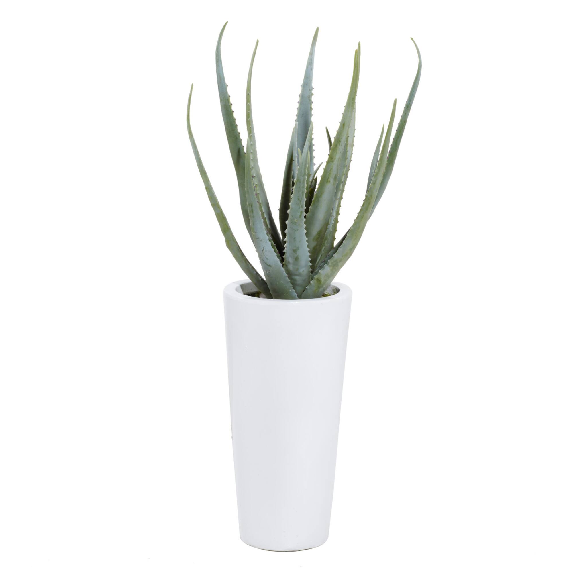 3ft. Contemporary Style Succulent Artificial Foliage in White Pot
